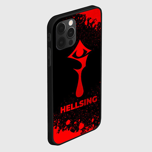 Чехол iPhone 12 Pro Max Hellsing - red gradient / 3D-Черный – фото 2