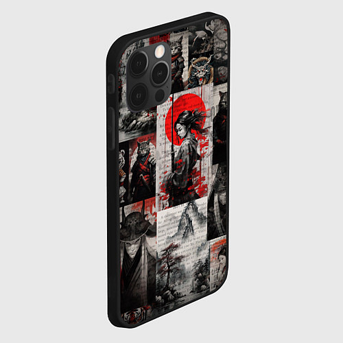 Чехол iPhone 12 Pro Max Japanese samurai art / 3D-Черный – фото 2