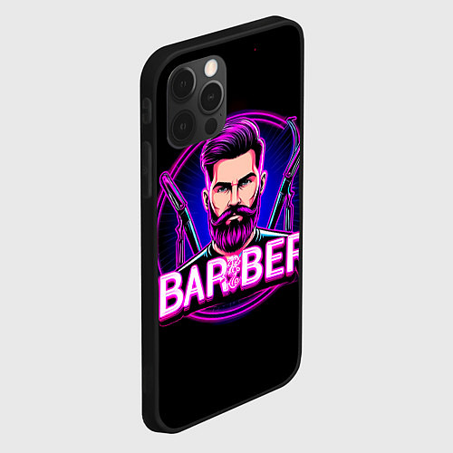 Чехол iPhone 12 Pro Max Барбер неон / 3D-Черный – фото 2