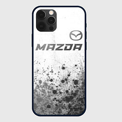 Чехол для iPhone 12 Pro Max Mazda - white gradient посередине, цвет: 3D-черный
