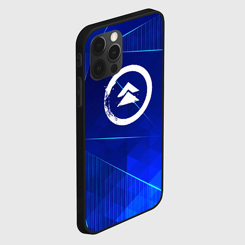 Чехол iPhone 12 Pro Max Ghost of Tsushima blue poly / 3D-Черный – фото 2