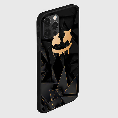 Чехол iPhone 12 Pro Max Marshmello golden poly / 3D-Черный – фото 2