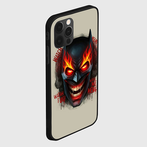 Чехол iPhone 12 Pro Max Огенный Бэтмент / 3D-Черный – фото 2