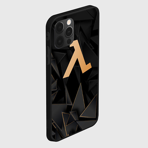 Чехол iPhone 12 Pro Max Half-Life golden poly / 3D-Черный – фото 2