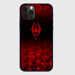 Чехол для iPhone 12 Pro Max Skyrim red poly, цвет: 3D-черный