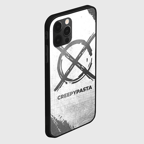Чехол iPhone 12 Pro Max CreepyPasta - white gradient / 3D-Черный – фото 2