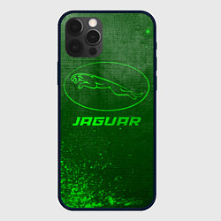 Чехол для iPhone 12 Pro Max Jaguar - green gradient, цвет: 3D-черный