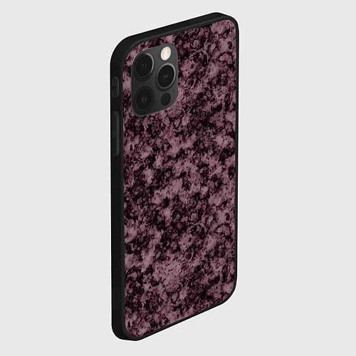 Чехол iPhone 12 Pro Max Горький шоколад мраморный узор / 3D-Черный – фото 2