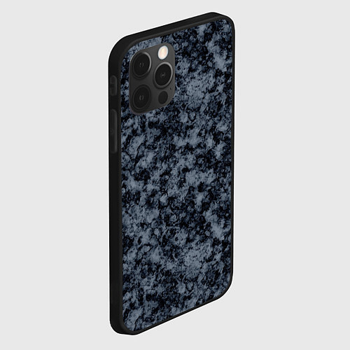 Чехол iPhone 12 Pro Max Темно серый мраморный узор / 3D-Черный – фото 2