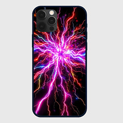 Чехол для iPhone 12 Pro Max Неоновые молнии, цвет: 3D-черный