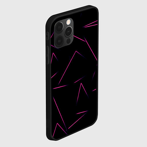 Чехол iPhone 12 Pro Max Color pink line / 3D-Черный – фото 2