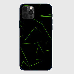 Чехол для iPhone 12 Pro Max Color green line, цвет: 3D-черный