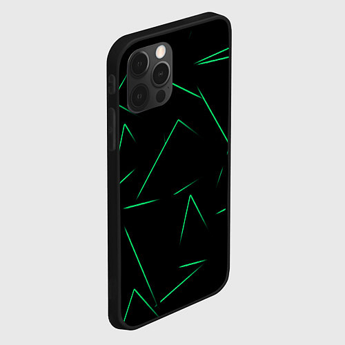 Чехол iPhone 12 Pro Max Color light green line / 3D-Черный – фото 2