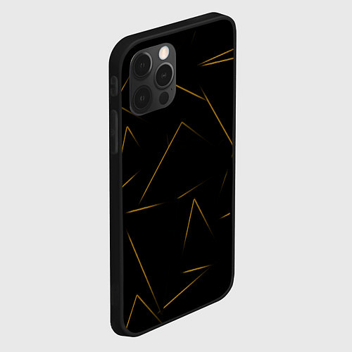 Чехол iPhone 12 Pro Max Color yellow line / 3D-Черный – фото 2