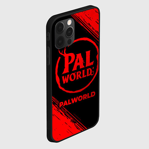 Чехол iPhone 12 Pro Max Palworld - red gradient / 3D-Черный – фото 2