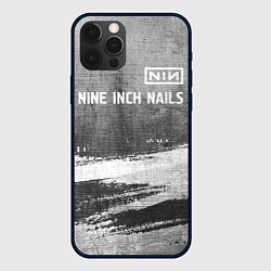 Чехол для iPhone 12 Pro Max Nine Inch Nails - grey gradient посередине, цвет: 3D-черный