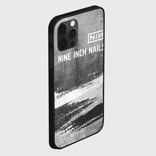 Чехол iPhone 12 Pro Max Nine Inch Nails - grey gradient посередине / 3D-Черный – фото 2