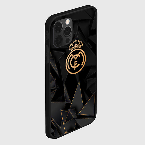 Чехол iPhone 12 Pro Max Real Madrid golden poly / 3D-Черный – фото 2