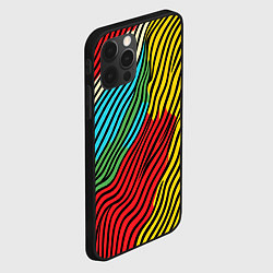 Чехол для iPhone 12 Pro Max Абстрактные цветные линии, цвет: 3D-черный — фото 2
