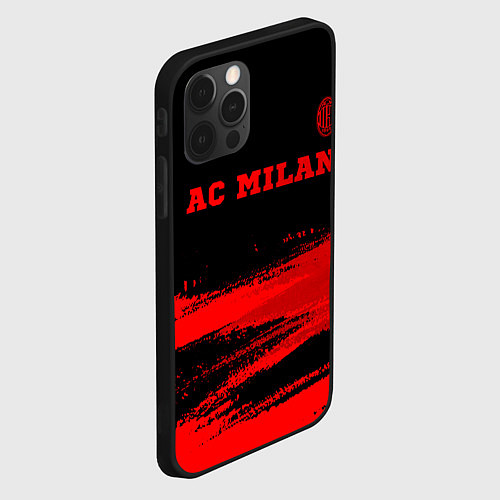Чехол iPhone 12 Pro Max AC Milan - red gradient посередине / 3D-Черный – фото 2