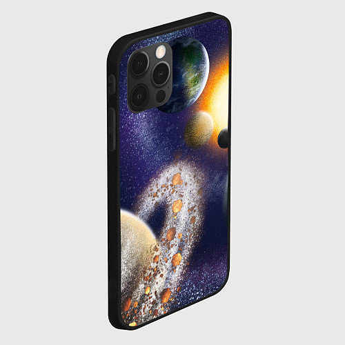 Чехол iPhone 12 Pro Max Парад планет / 3D-Черный – фото 2