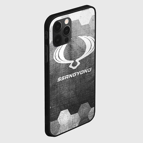 Чехол iPhone 12 Pro Max SsangYong - grey gradient / 3D-Черный – фото 2