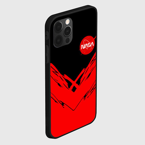 Чехол iPhone 12 Pro Max Nasa краски красные / 3D-Черный – фото 2