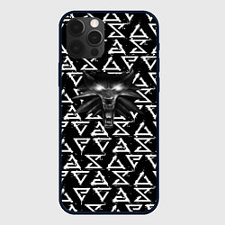 Чехол для iPhone 12 Pro Max Ведьмак паттерн лого, цвет: 3D-черный