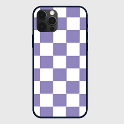 Чехол для iPhone 12 Pro Max Квадраты фиолетовые, цвет: 3D-черный