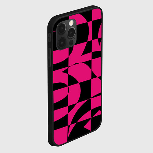 Чехол iPhone 12 Pro Max Паттерн цветная графика / 3D-Черный – фото 2