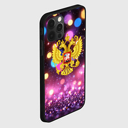Чехол для iPhone 12 Pro Max Герб России на фоне бокке, цвет: 3D-черный — фото 2