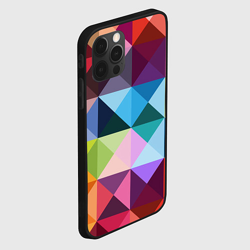Чехол iPhone 12 Pro Max Цветные квадраты / 3D-Черный – фото 2