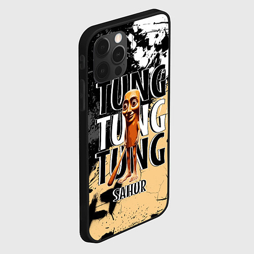 Чехол iPhone 12 Pro Max Тунг тунг тунг сахур итальянские мемы / 3D-Черный – фото 2