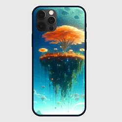 Чехол для iPhone 12 Pro Max Сказочное космическое дерево - нейроарт, цвет: 3D-черный