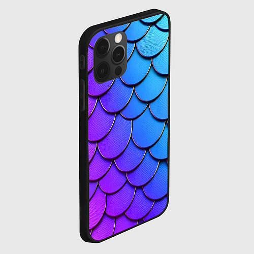 Чехол iPhone 12 Pro Max Градиент на чешуе / 3D-Черный – фото 2