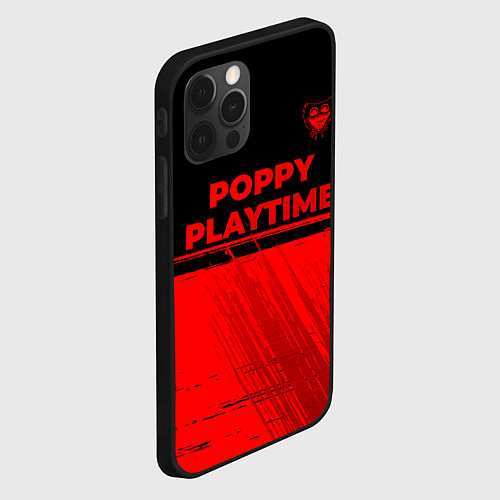 Чехол iPhone 12 Pro Max Poppy Playtime - red gradient посередине / 3D-Черный – фото 2