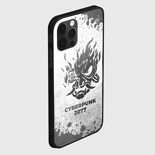 Чехол iPhone 12 Pro Max Cyberpunk 2077 - white gradient / 3D-Черный – фото 2