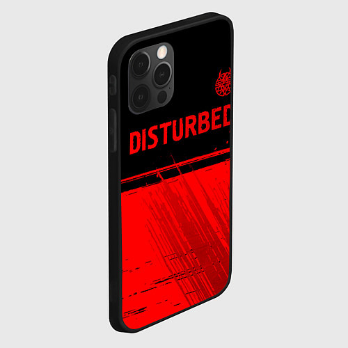 Чехол iPhone 12 Pro Max Disturbed - red gradient посередине / 3D-Черный – фото 2