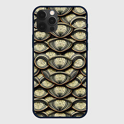 Чехол для iPhone 12 Pro Max Объемный египетский паттерн, цвет: 3D-черный