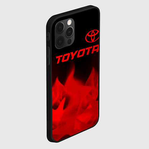 Чехол iPhone 12 Pro Max Toyota - red gradient посередине / 3D-Черный – фото 2