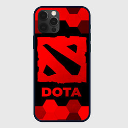 Чехол для iPhone 12 Pro Max Dota - red gradient, цвет: 3D-черный
