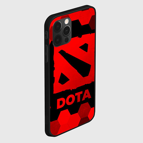 Чехол iPhone 12 Pro Max Dota - red gradient / 3D-Черный – фото 2