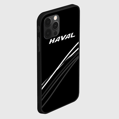 Чехол iPhone 12 Pro Max Haval чёрный с полосами / 3D-Черный – фото 2