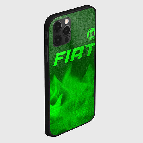 Чехол iPhone 12 Pro Max Fiat - green gradient посередине / 3D-Черный – фото 2