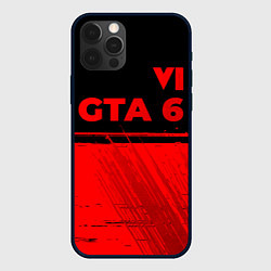 Чехол для iPhone 12 Pro Max GTA 6 - red gradient посередине, цвет: 3D-черный