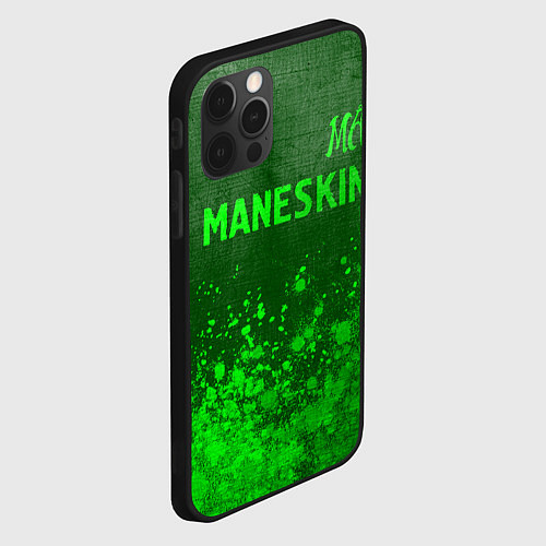 Чехол iPhone 12 Pro Max Maneskin - green gradient посередине / 3D-Черный – фото 2