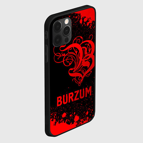 Чехол iPhone 12 Pro Max Burzum - red gradient / 3D-Черный – фото 2