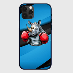 Чехол для iPhone 12 Pro Max Боксер носорог, цвет: 3D-черный