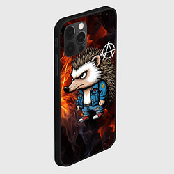 Чехол для iPhone 12 Pro Max Ёж панк анархист, цвет: 3D-черный — фото 2