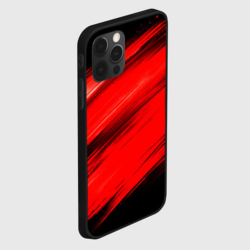 Чехол iPhone 12 Pro Max Красные мазги краски на черном / 3D-Черный – фото 2